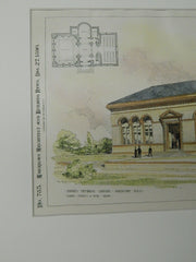 Robbins Memorial Library, Arlington, MA, 1890. Orig Plan. Cabot, Everett, Mead.