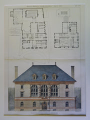 Police Station and Municipal Court B' D'C., Brookline, MA, 1901. Original Plan. J.A. Schweinfurth.