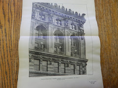 Detail Upper Stories: Broadway Chambers,NY, 1901, Lithograph. Gilbert.