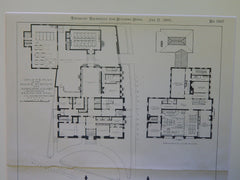 Police Station and Municipal Court B' D'C., Brookline, MA, 1901. Original Plan. J.A. Schweinfurth.