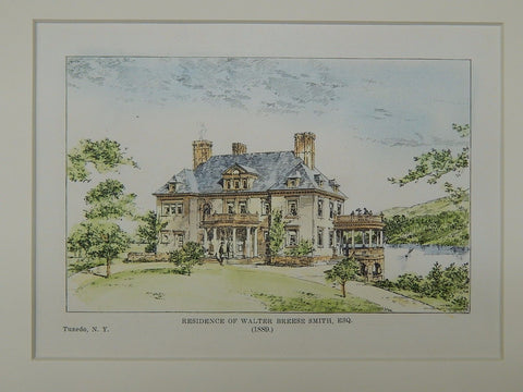 Residence of Walter Breese Smith, Tuxedo, NY, 1889, Original Plan.