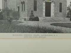 Mendleson Memorial Chapel, Loudenville, NY, 1921, Photogravure. Lewis Colt Albro.