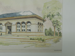 Robbins Memorial Library, Arlington, MA, 1890. Orig Plan. Cabot, Everett, Mead.