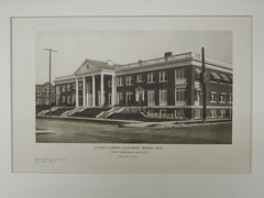Perspective, La Salle Gardens Apartments, Detroit, MI, 1924, Lithograph. J. Philip McDonnell.