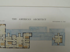 House of E. E. Bartlett, Amagansett, Long Island, NY, 1918, Original Plan. W.L. Bottomley.