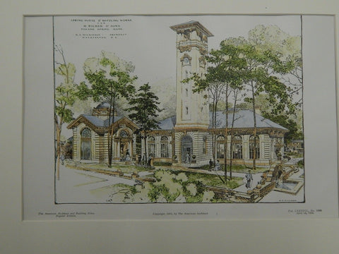 Spring House & Bottling Works for H. Ricker & Sons, Poland Spring, ME, 1905. Wilkinson.