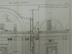 Court Room Details, Post Office, Oklahoma City, OK, 1912, Original Plan. James Knox Taylor.