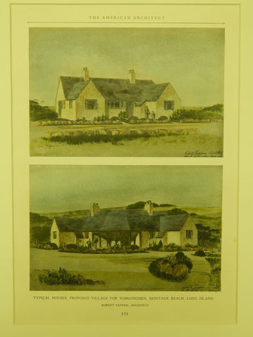 Typical Houses, Village for Workingmen, Montauk Beach, NY, 1926, Original Plan. Robert Tappan.