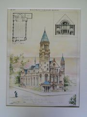 Competitive Design for Christ Church, NY, 1889, Original Plan. Robertson.