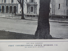 View from Northwest, First Congregational Church, Riverside, CA, 1914. Myron Hunt.