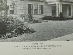 Street View, Riverdale Country Club, Riverdale, NY, 1921, Lithograph. Dwight James Baum.