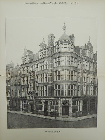 24 Wigmore Street, Westminster, London, England, 1896, Lithograph. C. H. Worley.