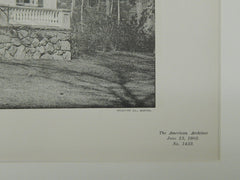 House of W. R. Garrison, Esq., Tuxedo Park, NY, 1903, Photogravure. W. A. Bates.