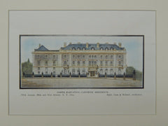 North Elevation, Carnegie Residence, New York, NY, 1899, Original Plan. Babb, Cook & Willard.