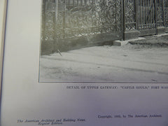 Upper Gateway:Castle Gould,Ft. Washington,Long Isle, NY, 1905, Lithograph.