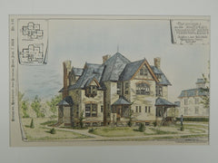 Parsonage for the South Congregational Society in Middletown CT, 1884. J. D. Sibley & Son