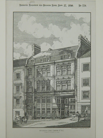 No. 9 Bush Lane in Cannon Street, London, England, 1890. Original