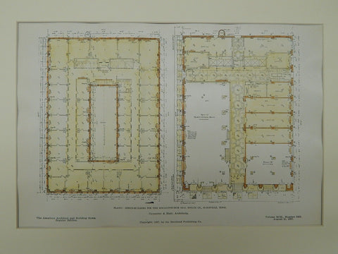 Plans: Mecklenburgh Real Estate Co. Building, Nashville TN, 1907.  Carpenter & Blair
