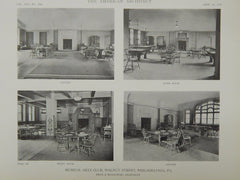 Interior, Musical Arts Club, Walnut Street, Philadelphia, PA, 1919, Lithograph. Price & McLanahan.