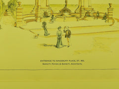 Entrance to Kingsbury Place, St. Louis MO, 1901. Barnett, Haynes & Barnett. Original