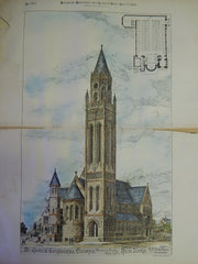 St. James Episcopal Church, Madison Ave, NY, 1885. Original Plan. R.H.Robertson.