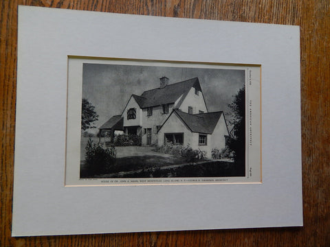 House of Dr. John A Mann, West Hempstead, Long Island, NY,1928, Lithograph. George R. Thompson.