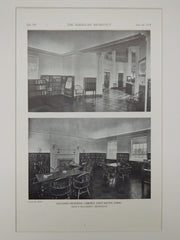 Interior, Hagaman Memorial Library, East Haven, CT, 1929, Lithograph. Davis & Walldorff.