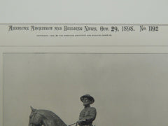 Gen. John F. Reynolds Sculpture, Gettysburg, PA, 1898, Lithograph.  H. K. Bush-Brown.