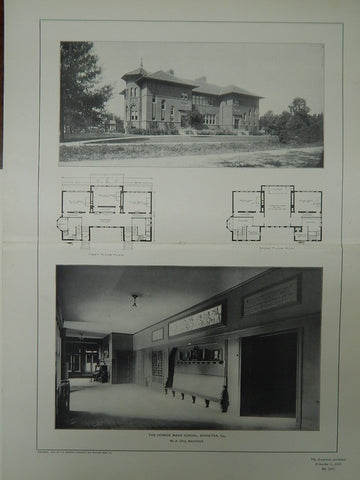 The Horace Mann School, Winnetka, IL, 1902, Lithograph.W. A. Otis