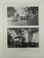 Entrance and Terrace, House of Dr R. J. Forhan, Mamaroneck, NY, 1924, Lithograph. Wm. Harmon Beers.