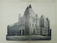 Armory of the Seventy-First Regiment, New York, NY, 1894, Lithograph. J. R. Thomas.