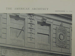 Entrance, Fort Shelby Hotel, Detroit, MI, 1918, Lithograph. Schmidt, Garden & Martin.