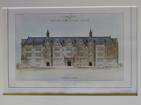Competitive Design for NY Juvenile Asylum, NY, 1904. Original Plan Butler/Rodman.