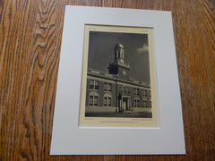Detail Main Front,High School, Mamaroneck, NY, 1926,Lithograph. Hahn.