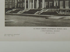 Perspective, La Salle Gardens Apartments, Detroit, MI, 1924, Lithograph. J. Philip McDonnell.