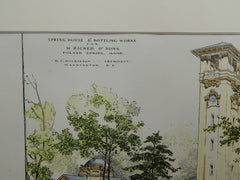 Spring House & Bottling Works for H. Ricker & Sons, Poland Spring, ME, 1905. Wilkinson.