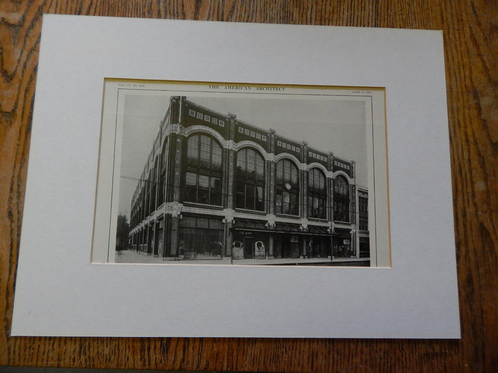 Building for B.F. Goodrich Rubber Co,Detroit,MI, Lithograph,1914. Wilby.