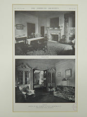 Interior, House of Mr. Andrew V. Stout, Redbank, NJ, 1921, Photogravure. Pope.
