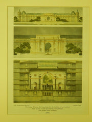 Winning Design, New York State Roosevelt Memorial, New York, NY, 1925, Original Plan. John Russell Pope.