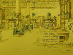 Interior, New Restaurant, Hotel Brunswick, New York, NY, 1882, Original Plan. H. Edwards Ficken.