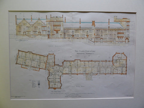 "Ten-Class" Dormitory, Princeton University, Princeton, NJ, 1906, Original Plan. Morris.