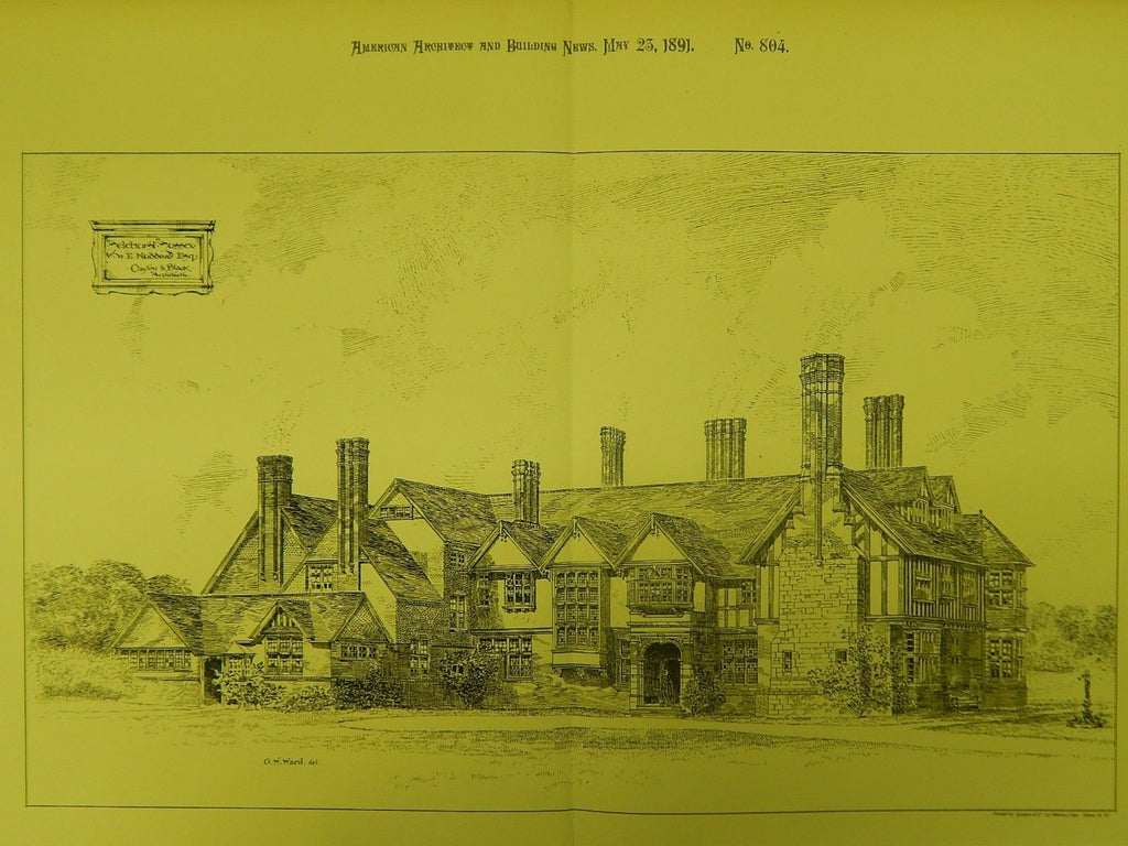 Selehurst for W. E. Hubbard, Esq., Sussex, England, 1891, Original Plan. Clayton & Black