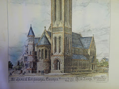 St. James Episcopal Church, Madison Ave, NY, 1885. Original Plan. R.H.Robertson.