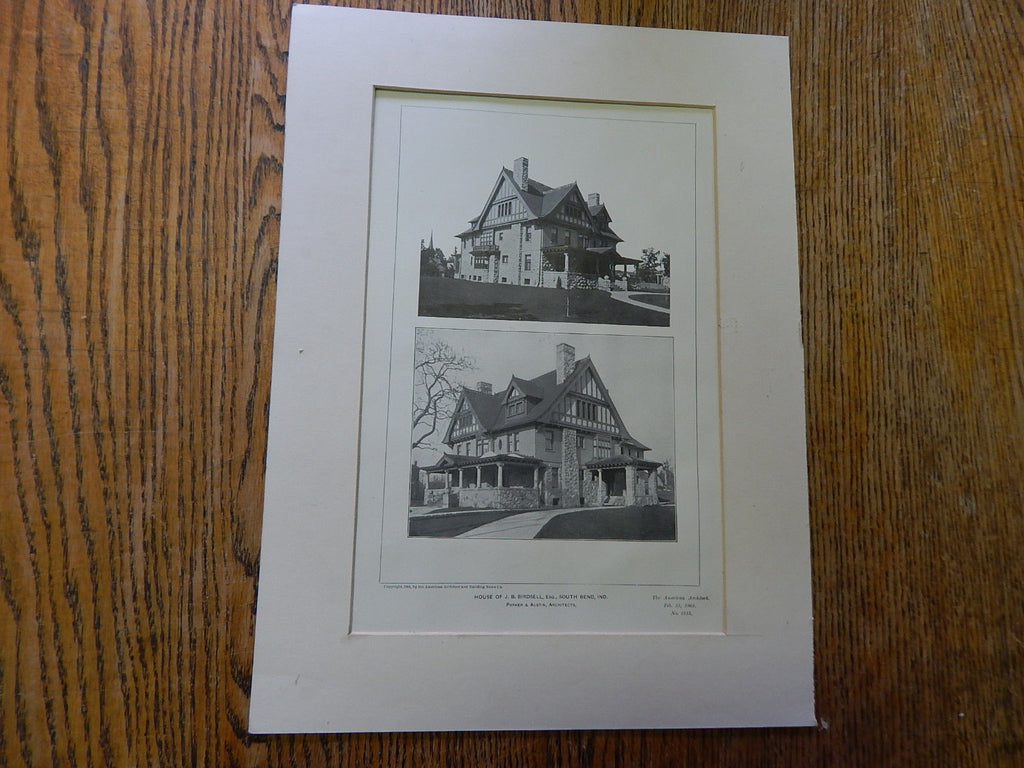 House of J.B. Birdsell, ESQ.,South Bend, IN, 1901, Lithograph. Parker & Austin.