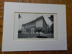 High School Building, Girard College,Philadelphia, PA.,1918, Lithograph. John T. Windrim.