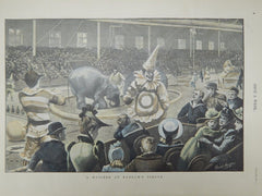A Matinee at Barnum's Circus soon after Barnum's Death, 1891, Hand-Colored Scene.