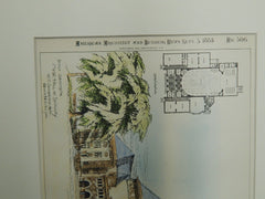Design for Music Hall at Buffalo, NY, 1885, Original Plan. Schiadermaudt.