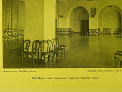 Ball Room, Lake Norconian Club, Los Angeles, CA, 1930, Lithograph. Dwight Gibbs.