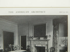 Interior, House of Mr. Andrew V. Stout, Redbank, NJ, 1921, Photogravure. Pope.