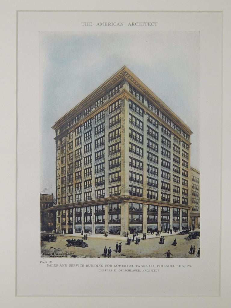 Gomery-Schwarz Co. Sales and Service Building, Philadelphia, PA, 1918, Original Plan. Charles E. Oelschlager.